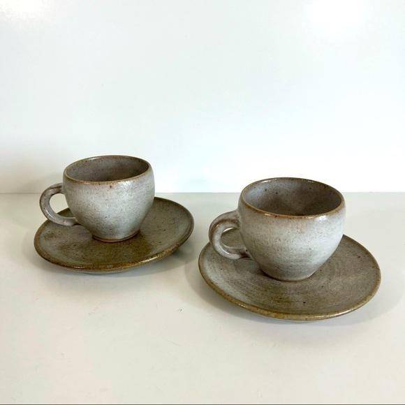 Other - Vintage Ceramic Handmade Coffee Mug and Saucer
